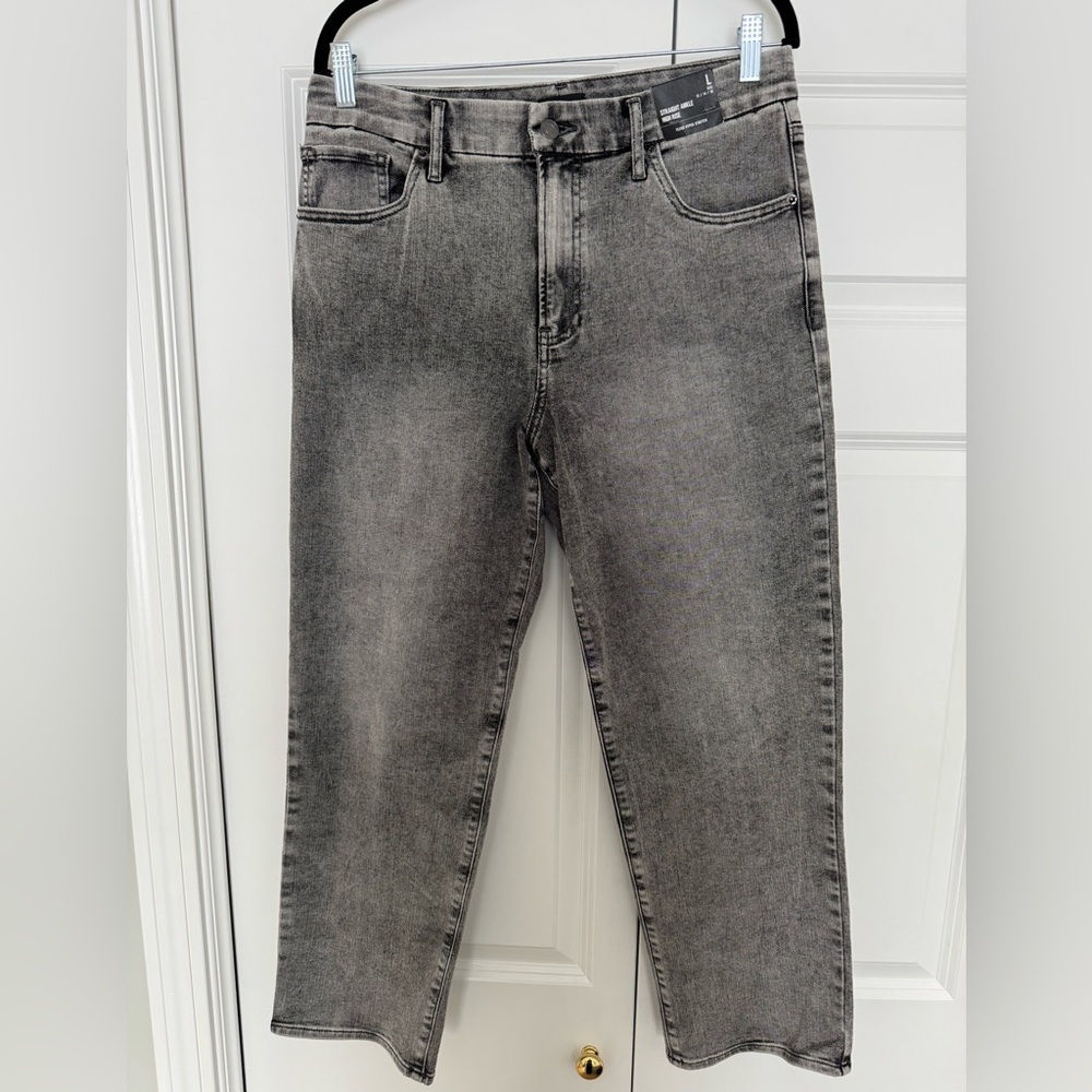 Express Women's Gray Wash High-Rise Straight Ankle Jeans BRAND NEW